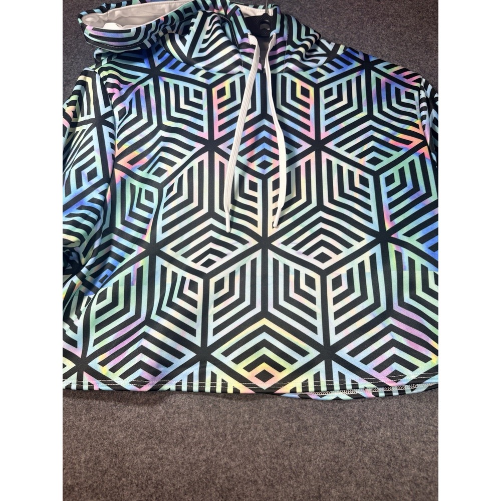 iEDM.com‎ Geometric Print Crop Hoodie Size XL